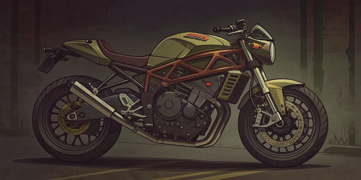 Japanese sportbike being prepared for StreetFighter conversion in workshop